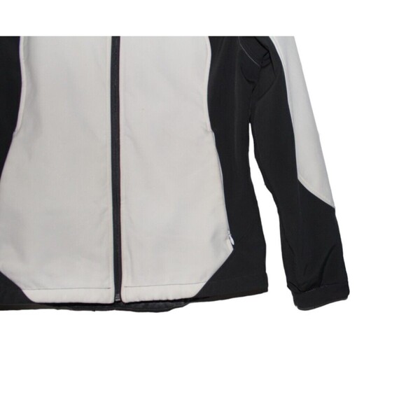 FREE COUNTRY Jacket Fleece Lined Removable Hood White/Black Lightweight Size M - Picture 4 of 10